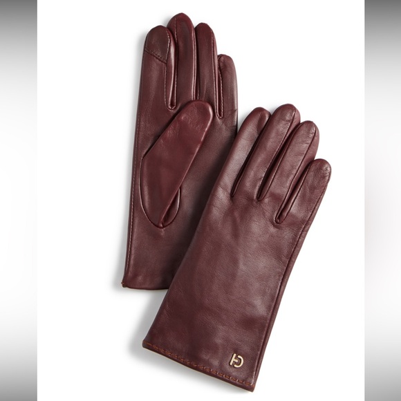 COLE HAAN Women's Leather Stud Gloves In Pinot L